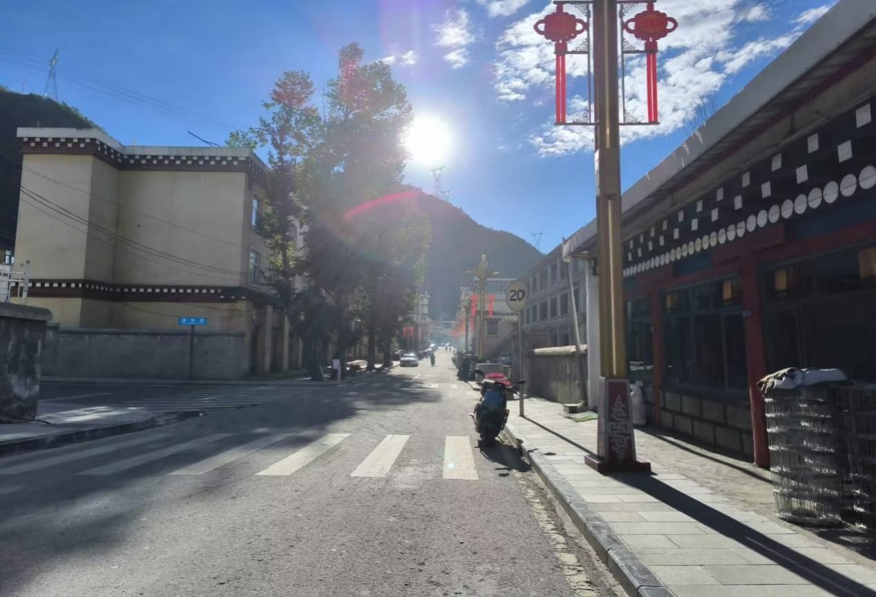 图为实践队员记录该村道路情况-德吉琼措供图